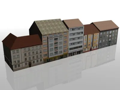 50 City Buildings Low-poly 3D model