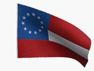 American Civil War Flags 3D Model Pack