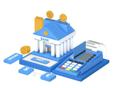 Bank Terminal Finance Low Poly Animated Low-poly 3D model