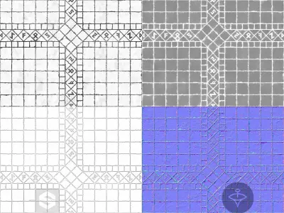 Stylized Ancient Ornamental Floor 2K PBR ready Texture