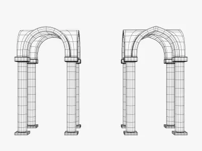Gothic Groin Vault And Rib Vault 3D model