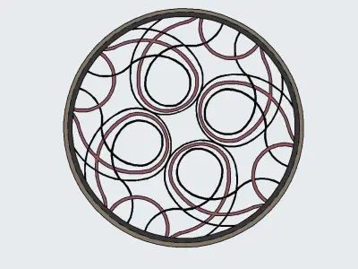 Radial ornament  floor marble 3D model