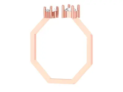 Open End Women Light Weight Band Round Marquise stone Ring 3D print model