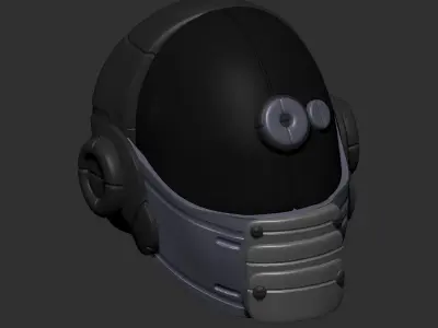 High quality scifi helmet high poly sculpt 3d printable 3D model get