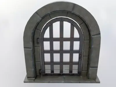 Medieval Metal Door Low-poly 3D model