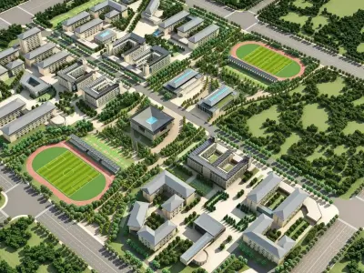 Modern Academic Campus 3D model