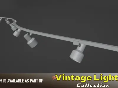 Vintage Ceiling Track Light Fixture Low-poly 3D model