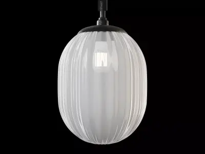 Seed Pendant in Rippled Opaline Glass by RW Guild 3D model