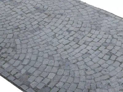 Cobblestone Rock Road Scan Low-poly 3D model