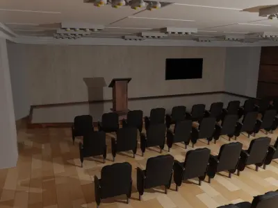  Briefing Press Room Low-poly 3D model