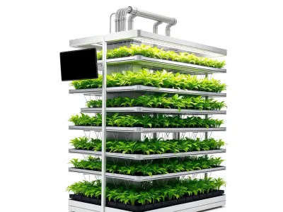 Vertical Urban Farming Silo model pack Low-poly 3D model