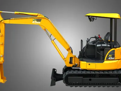 PC45MR-5 Small Hydraulic Excavator 3D model