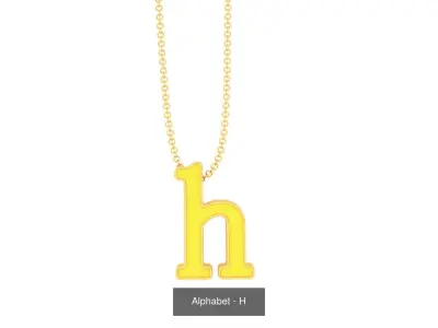 26 Alphabet pendant necklace charms 3dm renders details 3D Model Pack