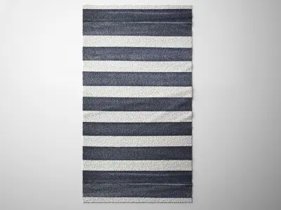 carpet-2 rug with stripes Low-poly 3D model