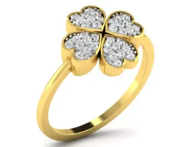 Light Weight Yellow Gold Diamond Ring DR-6384 3D print model