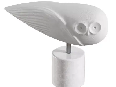 Abstract sculpture of an owl 3D model