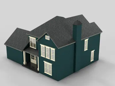 British House Design 16T3  Low-poly 3D model