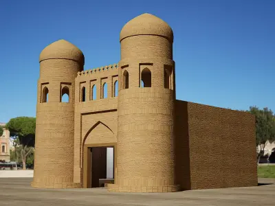 West Gate of Itchan Kala - Ota Darwaza Low-poly 3D model