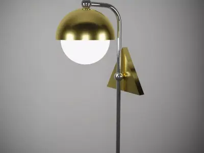 lamp model gold wall with globe 3D model