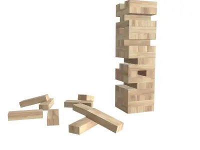 Tower blocks game wooden 3D model