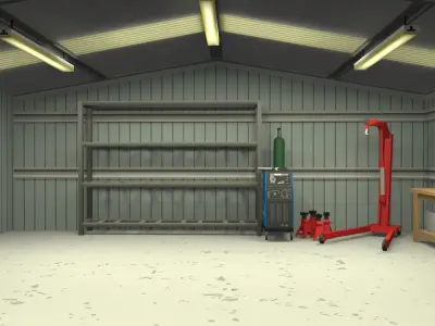 Garage low-poly 3D model Low-poly 3D model