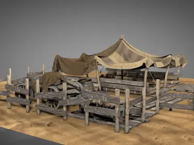 Traditional Nomad Tent v2 3D model