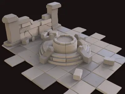 Cartoon ruin 3D model