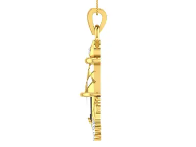 light weight yellow gold  diamond pendent -ZA PN 4229 3D print model