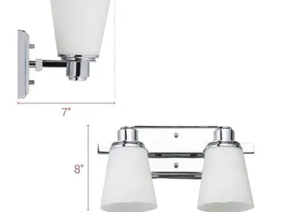 Simkins  Dimmable Polished Chrome Vanity Light Free 3D model