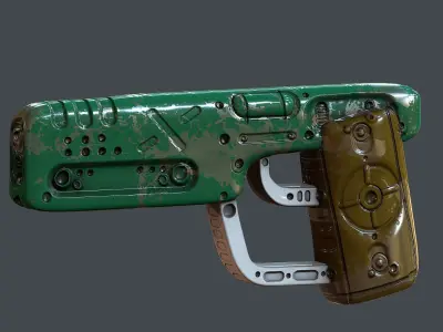 Gun scifi 3d model scifi Low-poly Low-poly 3D model Low-poly  Low-poly 3D model