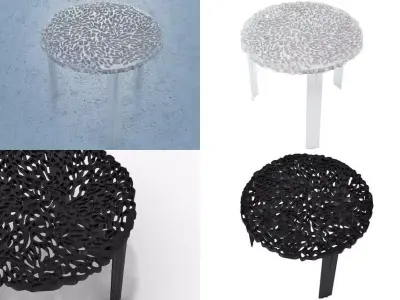 T-Table four different colored tables 3D model