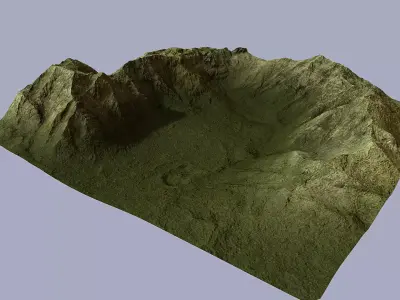 Terrain mountain Low-poly 3D model