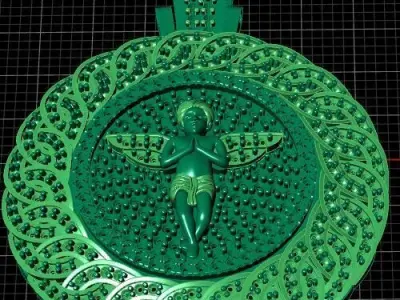 Seraphic Shine Pendant  Combining angelic grace  3D print model