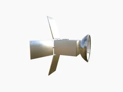 Satellite G08 Aluminum - SciFi Space Design Low-poly 3D model