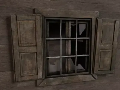 Abandoned window Low-poly 3D model