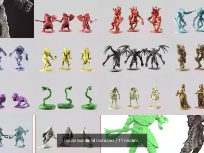 small bundle of monsters 3D Model Pack