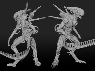 Mecha Xenomorph Alien 3D model