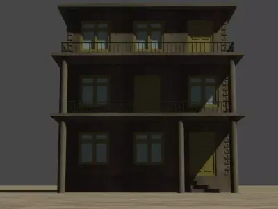 City house low-poly Low-poly 3D model