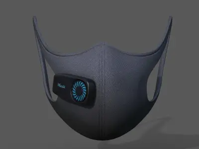 Gas mask fabric respirator scifi military  Low-poly 3D model