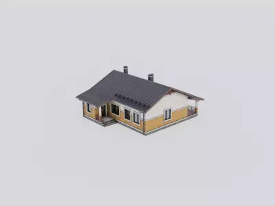 Game ready building Free low-poly 3D model