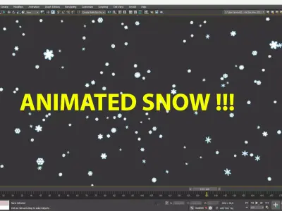 Snow animated Low-poly 3D model