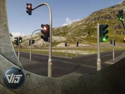 PBR Trafficlighs EU Low-poly 3D model