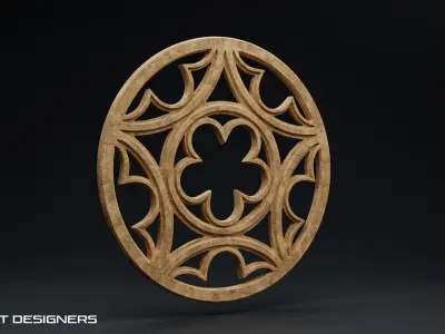 Round Gothic Window 3D model