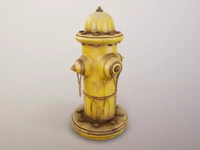 Fire Hydrant PBR Game Ready Low-poly 3D model