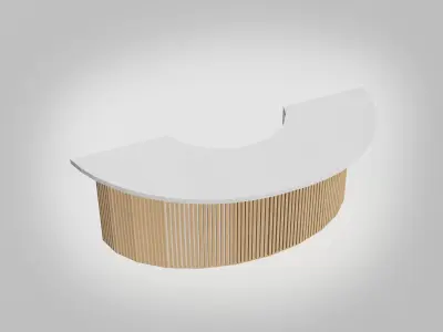 Scandinavian Reception desk 8 feet Low-poly 3D model