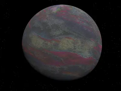 alien moon 009 Low-poly 3D model