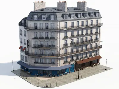 Corner haussman facade 3D model