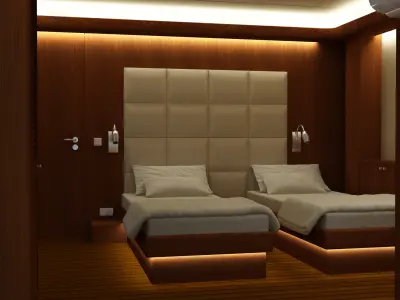 Bedroom bed or beds at person 3D model