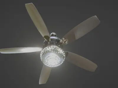 Crystal Fan Low-poly 3D model