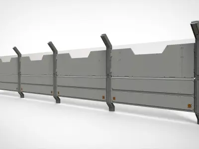 sci-fi Railing 1 3D model